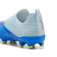 PUMA Ultra 7 Match Sans Lacets Gazon Naturel Artificiel Chaussures de Foot (MG) Enfants Bleu Clair Bleu Lime
