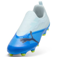 PUMA Ultra 7 Match Sans Lacets Gazon Naturel Artificiel Chaussures de Foot (MG) Enfants Bleu Clair Bleu Lime