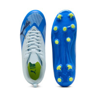 PUMA Ultra 7 Play Gazon Naturel Artificiel Chaussures de Foot (MG) Enfants Bleu Clair Bleu Lime