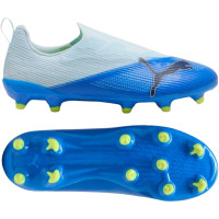 PUMA Ultra 7 Match Sans Lacets Gazon Naturel Artificiel Chaussures de Foot (MG) Enfants Bleu Clair Bleu Lime