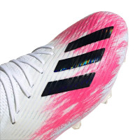adidas X 19.1 Gras Voetbalschoenen (FG) Wit Zwart Roze