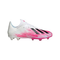 adidas X 19.2 Gras Voetbalschoenen (FG) Wit Zwart Roze