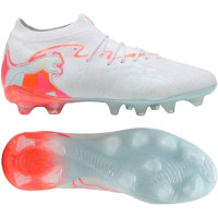PUMA Future 9 Pro Gazon Naturel Artificiel Chaussures de Foot (MG) Femmes Blanc Orange Vif Rose Bleu Clair