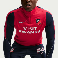 Pull Haut d'Entraînement Nike Atletico Madrid Strike 1/4-Zip 2026-2027 Rouge Bleu Foncé Blanc