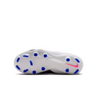 Nike Phantom 6 High Academy Gras / Kunstgras Voetbalschoenen (MG) Kids Blauw Wit Felroze