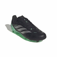 adidas Predator League Gras Voetbalschoenen (FG) Kids Zwart Zilver Mintgroen