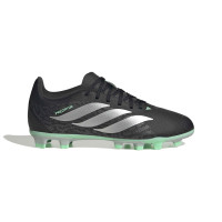 adidas Predator Club Gras / Kunstgras Voetbalschoenen (MG) Kids Zwart Zilver Mintgroen