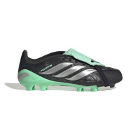 adidas Predator League FT Gras Voetbalschoenen (FG) Kids Zwart Zilver Mintgroen