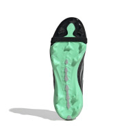 adidas Predator League FT Gras Voetbalschoenen (FG) Kids Zwart Zilver Mintgroen