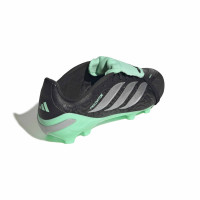 adidas Predator League FT Gras Voetbalschoenen (FG) Kids Zwart Zilver Mintgroen