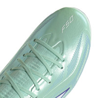 adidas F50 Sparkfusion Elite Mid Gras / Kunstgras Voetbalschoenen (MG) Dames Mintgroen Wit Blauw