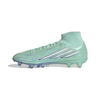 adidas F50 Sparkfusion Pro Mid Gras / Kunstgras Voetbalschoenen (MG) Dames Mintgroen Wit Blauw