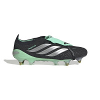 adidas Predator Elite FT Crampons Vissés Chaussures de Foot (SG) Noir Gris Argenté Vert Menthe