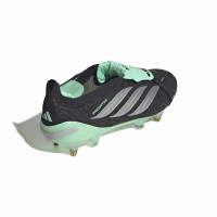 adidas Predator Elite FT Crampons Vissés Chaussures de Foot (SG) Noir Gris Argenté Vert Menthe