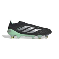adidas Predator Elite Sans Lacets Crampons Vissés Chaussures de Foot (SG) Noir Gris Argenté Vert Menthe