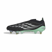 adidas Predator Elite Sans Lacets Crampons Vissés Chaussures de Foot (SG) Noir Gris Argenté Vert Menthe