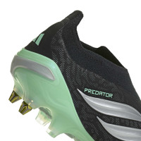 adidas Predator Elite Sans Lacets Crampons Vissés Chaussures de Foot (SG) Noir Gris Argenté Vert Menthe