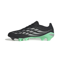 adidas Predator League Gazon Naturel Chaussures de Foot (FG) Noir Gris Argenté Vert Menthe