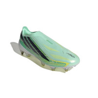 adidas F50 Hyperfast Elite Sans Lacets Crampons Vissés Chaussures de Foot (SG) Vert Menthe Noir Blanc