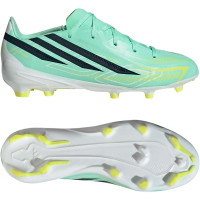 adidas F50 Hyperfast League Gazon Naturel Chaussures de Foot (FG) Enfants Vert Menthe Noir Blanc