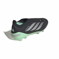adidas Predator Elite Sans Lacets Gazon Naturel Chaussures de Foot (FG) Noir Gris Argenté Vert Menthe