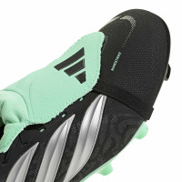adidas Predator League FT Gras Voetbalschoenen (FG) Zwart Zilver Mintgroen