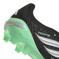 adidas Predator League FT Gras Voetbalschoenen (FG) Zwart Zilver Mintgroen