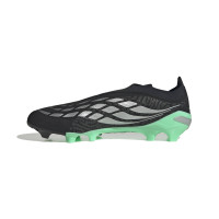 adidas Predator League Veterloze Gras Voetbalschoenen (FG) Zwart Zilver Mintgroen