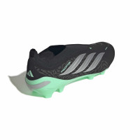adidas Predator League Veterloze Gras Voetbalschoenen (FG) Zwart Zilver Mintgroen