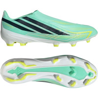 adidas F50 Hyperfast League Sans Lacets Gazon Naturel Chaussures de Foot (FG) Vert Menthe Noir Blanc