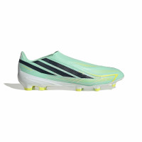adidas F50 Hyperfast League Sans Lacets Gazon Naturel Chaussures de Foot (FG) Vert Menthe Noir Blanc