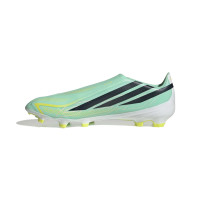 adidas F50 Hyperfast League Sans Lacets Gazon Naturel Chaussures de Foot (FG) Vert Menthe Noir Blanc