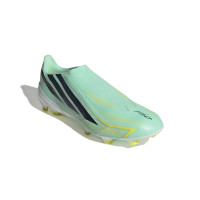 adidas F50 Hyperfast League Sans Lacets Gazon Naturel Chaussures de Foot (FG) Vert Menthe Noir Blanc