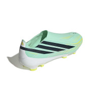 adidas F50 Hyperfast League Sans Lacets Gazon Naturel Chaussures de Foot (FG) Vert Menthe Noir Blanc