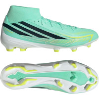 adidas F50 Hyperfast League Mid Gazon Naturel Chaussures de Foot (FG) Vert Menthe Noir Blanc