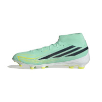 adidas F50 Hyperfast League Mid Gazon Naturel Chaussures de Foot (FG) Vert Menthe Noir Blanc