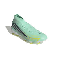 adidas F50 Hyperfast League Mid Gazon Naturel Chaussures de Foot (FG) Vert Menthe Noir Blanc