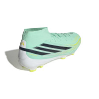 adidas F50 Hyperfast League Mid Gazon Naturel Chaussures de Foot (FG) Vert Menthe Noir Blanc