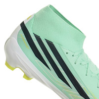adidas F50 Hyperfast League Mid Gazon Naturel Chaussures de Foot (FG) Vert Menthe Noir Blanc