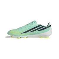 adidas F50 Hyperfast League Gras Voetbalschoenen (FG) Mintgroen Zwart Wit