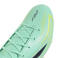 adidas F50 Hyperfast League Gras Voetbalschoenen (FG) Mintgroen Zwart Wit
