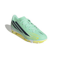 adidas F50 Hyperfast Club Gras / Kunstgras Voetbalschoenen (MG) Kids Mintgroen Zwart Wit