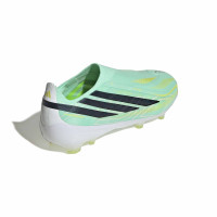 adidas F50 Hyperfast Elite Veterloze Gras Voetbalschoenen (FG) Kids Mintgroen Zwart Wit