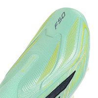 adidas F50 Hyperfast Elite Veterloze Gras Voetbalschoenen (FG) Kids Mintgroen Zwart Wit