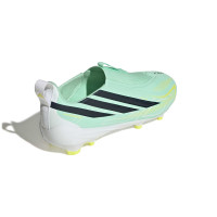 adidas F50 Hyperfast League Sans Lacets Gazon Naturel Chaussures de Foot (FG) Enfants Vert Menthe Noir Blanc