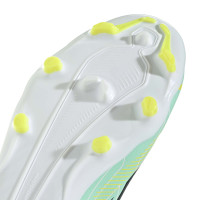 adidas F50 Hyperfast League Sans Lacets Gazon Naturel Chaussures de Foot (FG) Enfants Vert Menthe Noir Blanc