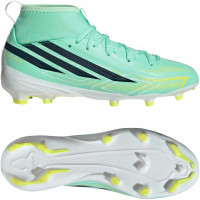 adidas F50 Hyperfast League Mid Gazon Naturel Chaussures de Foot (FG) Enfants Vert Menthe Noir Blanc