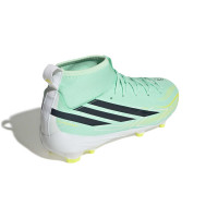 adidas F50 Hyperfast League Mid Gazon Naturel Chaussures de Foot (FG) Enfants Vert Menthe Noir Blanc