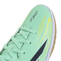 adidas F50 Hyperfast Club Chaussures de Foot en Salle (IN) Vert Menthe Noir Blanc