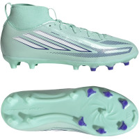 adidas F50 Sparkfusion League Mid Gras / Kunstgras Voetbalschoenen (MG) Kids Mintgroen Wit Blauw